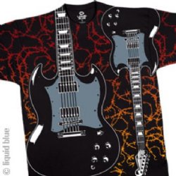 Guitars Shreddin- Black Athletic T-Shirt