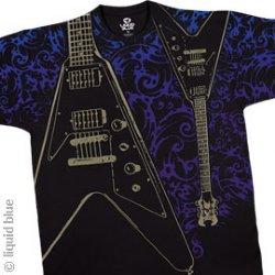Guitars Flying Vee Black Athletic T-Shirt