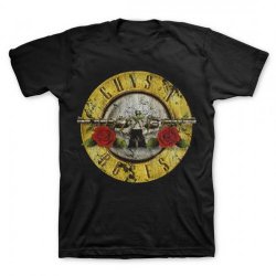 Guns N Roses Distressed Bullet Black T-Shirt