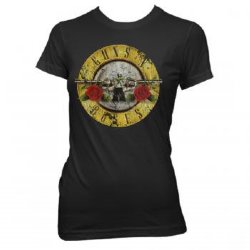 Guns N Roses Distressed Bullet Black Junior T-Shirt
