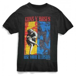 Guns N Roses 1991 Illusion Combo Front Black T-Shirt