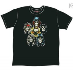 Guns N Roses Heads Vintage Black T-Shirt