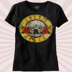 Guns N Roses Distressed Bullet 30/1 Black Junior T-Shirt