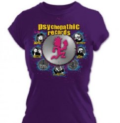 Insane Clown Posse Psychopathic Family Shield Purple Junior Tissue Shirt