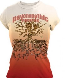 Insane Clown Posse Red Dip Dye Hatchet Roots White Junior Shirt