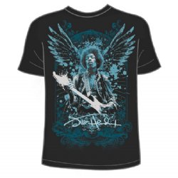 Jimi Hendrix Wings Charcoal Slim Fit and Ringspun T-Shirt
