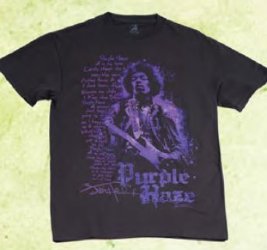 Jimi Hendrix Purple Haze Lyrics Black T-Shirt