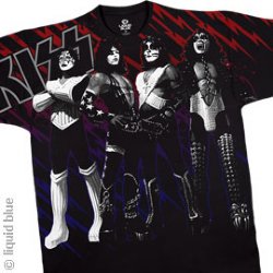 Kiss Heavens on Fire Black Athletic T-Shirt
