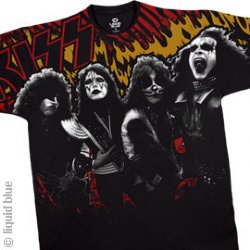 Kiss Flaming Youth Black Athletic T-Shirt