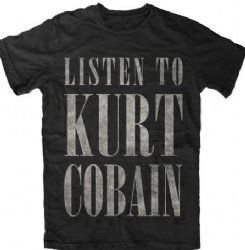Kurt Cobain Listen to Kurt Cobain Black Slim Fit T-Shirt