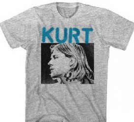 Kurt Cobain Side Photo Heather Grey T-Shirt