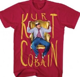 Kurt Cobain Sitting Chair Photo Cardinal Red T-Shirt