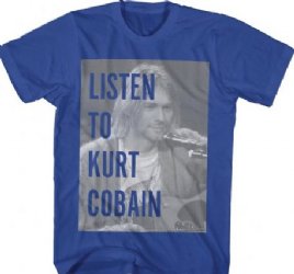 Kurt Cobain Listen to Kurt Royal Blue T-Shirt