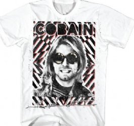 Kurt Cobain Psychedelic Photo White T-Shirt