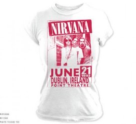 Nirvana Dublin Ireland White Junior Tissue T-Shirt