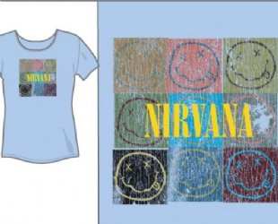 Nirvana Smile Box Light Blue Junior Tissue T-Shirt