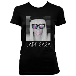 Lady Gaga Glasses Deco Black Junior T-Shirt