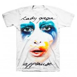 Lady Gaga Jumbo Painted Face White T-Shirt