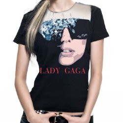 Lady Gaga Vintage Album Face Black Junior T-Shirt