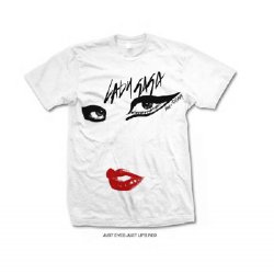Lady Gaga Just Eyes 30/1 White T-Shirt