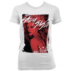 Lady Gaga Streaked Red White Junior T-Shirt