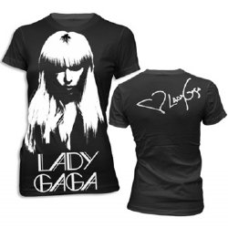 Lady Gaga Gaga Face Black Junior T-Shirt