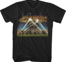 Led Zeppelin Space Ship Black Soft T-Shirt