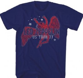 Led Zeppelin Arched Icarus Navy Soft T-Shirt