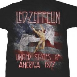 Led Zeppelin America 1977 Black T-Shirt