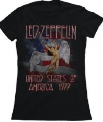 Led Zeppelin America 1977 Black Junior Shirt