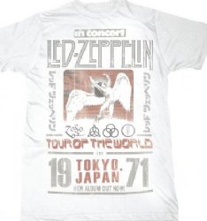 Led Zeppelin Tokyo 71 White T-Shirt