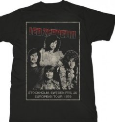 Led Zeppelin Stockholm Black Slim Fit T-Shirt