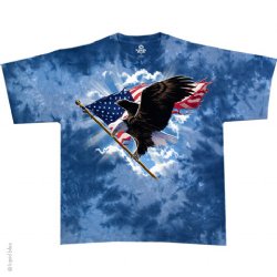 Americana Patriotic Flying Eagle Tie Dye T-Shirt