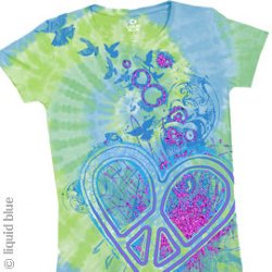 Peace of My Heart Tie Dye Junior Long Length Shirt