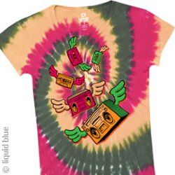 Reggae Vibes Tie Dye Junior Long Length Shirt