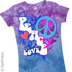 Peace Out Tie Dye Junior Long Length Shirt