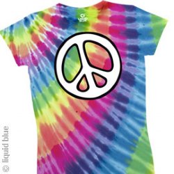 Rainbow Peace Tie Dye Junior Long Length Shirt