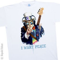Uncle Jam Peace Rebel White Athletic T-Shirt