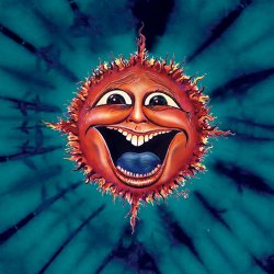 Sunface on Blue Tie-Dye T-Shirt