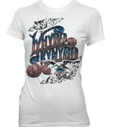 Lynyrd Skynyrd Red, White, Blue Logo White Junior Shirt