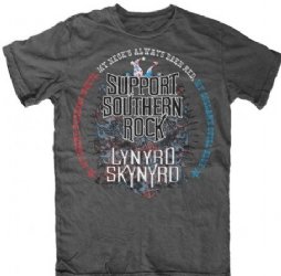 Lynyrd Skynyrd Support Southern Rock Charcoal T-Shirt