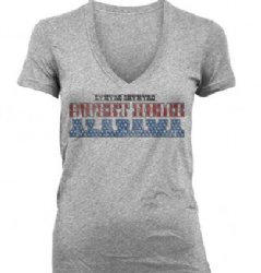 Lynyrd Skynyrd Sweet Home Alabama Heather Grey Jr V Neck Shirt