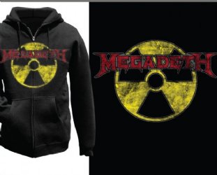 Megadeth Radioactive Yellow Black Zip Hoodie -- one of many great hoodies at BluesConspiracy.com