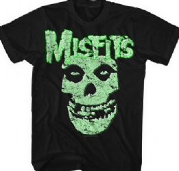 Misfits Glow Fiend Skull Black T-Shirt