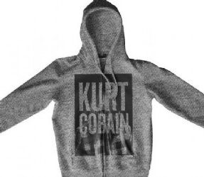Kurt Cobain Photo Logo Heather Grey Zip Hoodie -- one of many great hoodies at BluesConspiracy.com