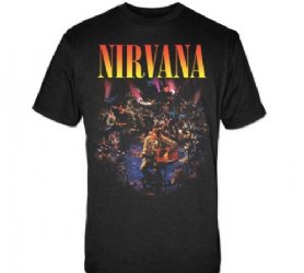 Nirvana Live Concert Photo Black T-Shirt