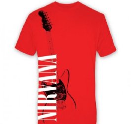 Nirvana Red Guitar Red T-Shirt