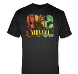 Nirvana Colorblock Photo Black T-Shirt
