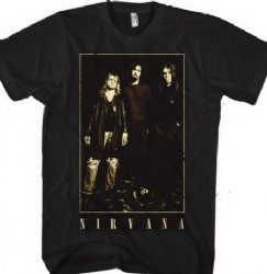 Nirvana Standing Group Photo Black T-Shirt