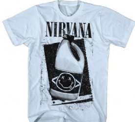 Nirvana Bleach Smiley Light Blue T-Shirt